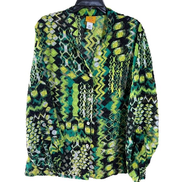 Ruby Rd. Tops - Ruby Rd blouse size 18W green multi button up women blouse. Excellent Conditions